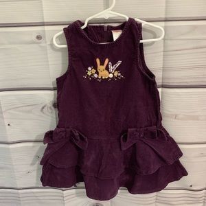 Gymboree dark purple corduroys forest friend dress
